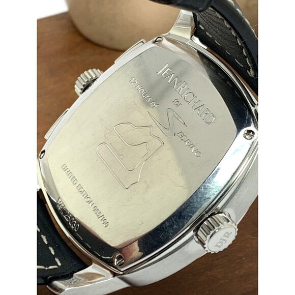 Jean Richard Men's Watch Sebring 25030 Swiss Automatic Black Dial Leather Band - Picture 6 of 13